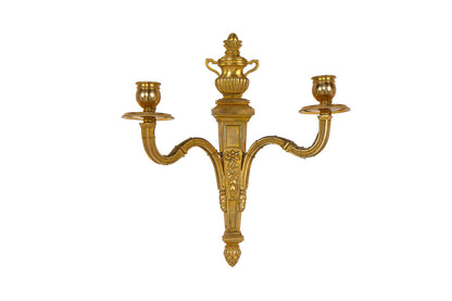 Gilt Bronze L.XVI Style Two Light Sconce With Reeded Urn Default