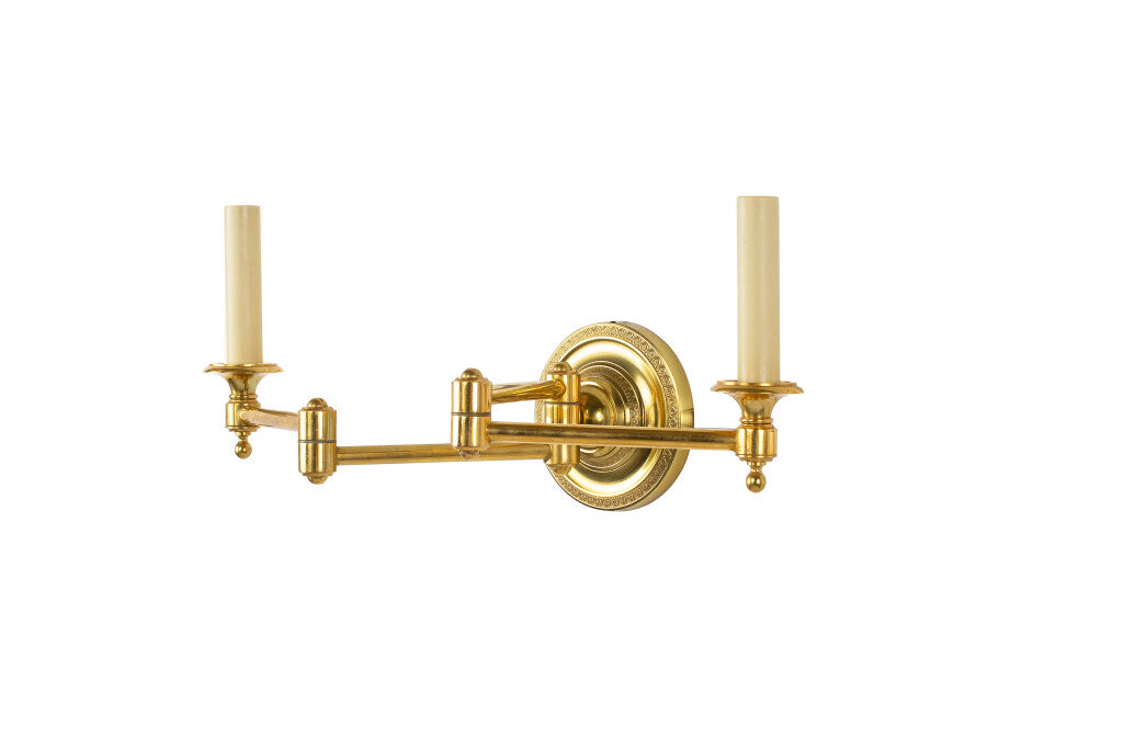 Gilt Bronze  Double Swing Arm Two Light Sconce Default