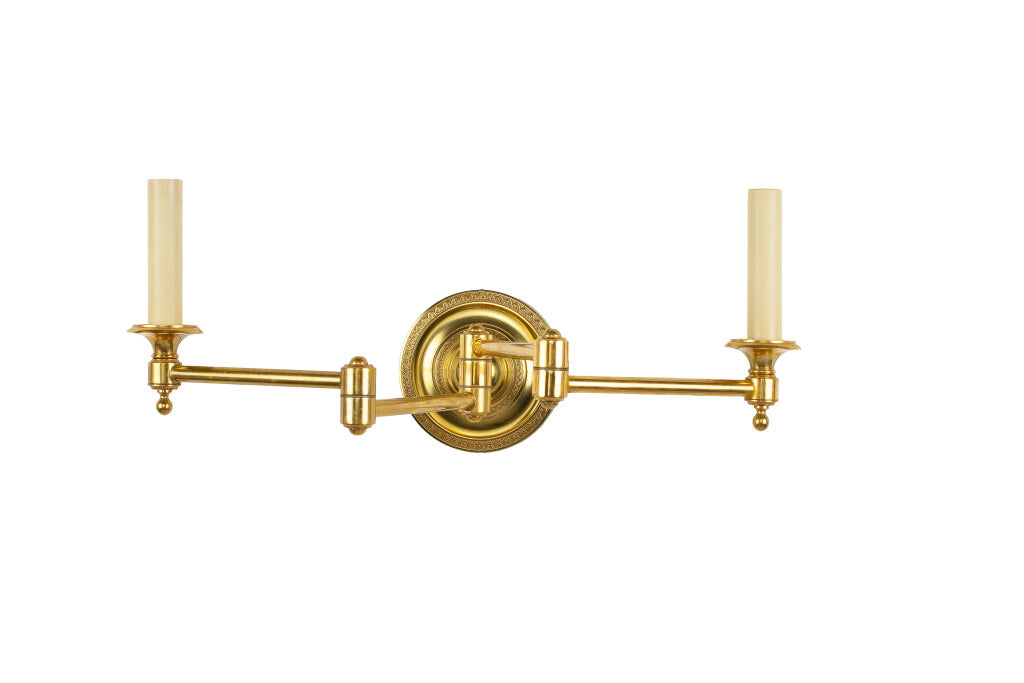 Gilt Bronze  Double Swing Arm Two Light Sconce Default