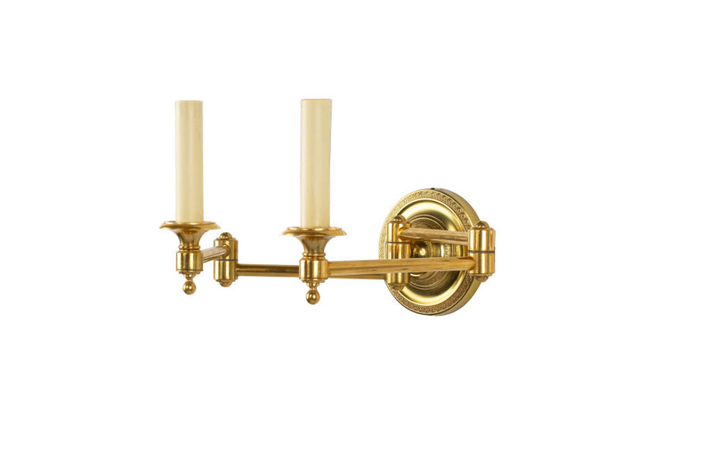 Gilt Bronze  Double Swing Arm Two Light Sconce