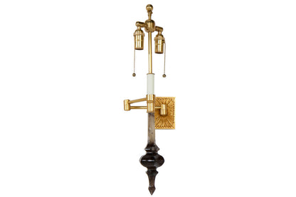Gilt Bronze And  Rock Crystal Two Light  Wall Lamp Default