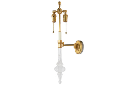 Gilt Bronze And  Rock Crystal Two Light  Wall Lamp Default