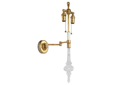 Gilt Bronze And  Rock Crystal Two Light  Wall Lamp Default