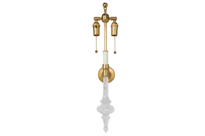 Gilt Bronze And  Rock Crystal Two Light  Wall Lamp Default