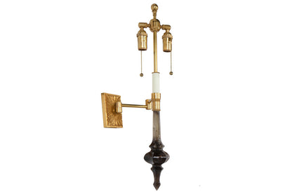 Gilt Bronze And  Rock Crystal Two Light  Wall Lamp Default