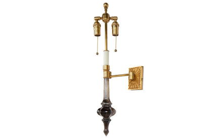 Gilt Bronze And  Rock Crystal Two Light  Wall Lamp Default