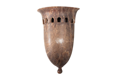 Hand Carved Urn Shaped Alabaster One Light Sconce With ARC Motif Default