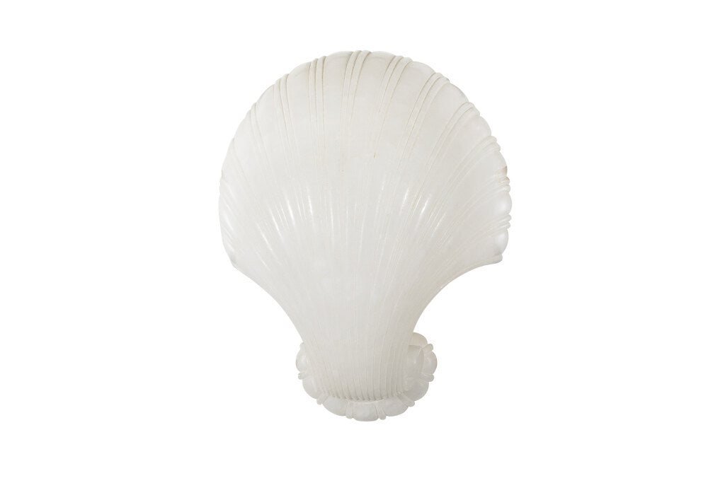Hand Carved Alabaster Shell Motif "SCALLOP" One Light Sconce Default