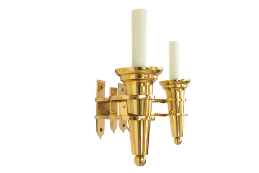 Polished Brass  Art Deco Style "DELANO"  Left And Right One Ligh Default