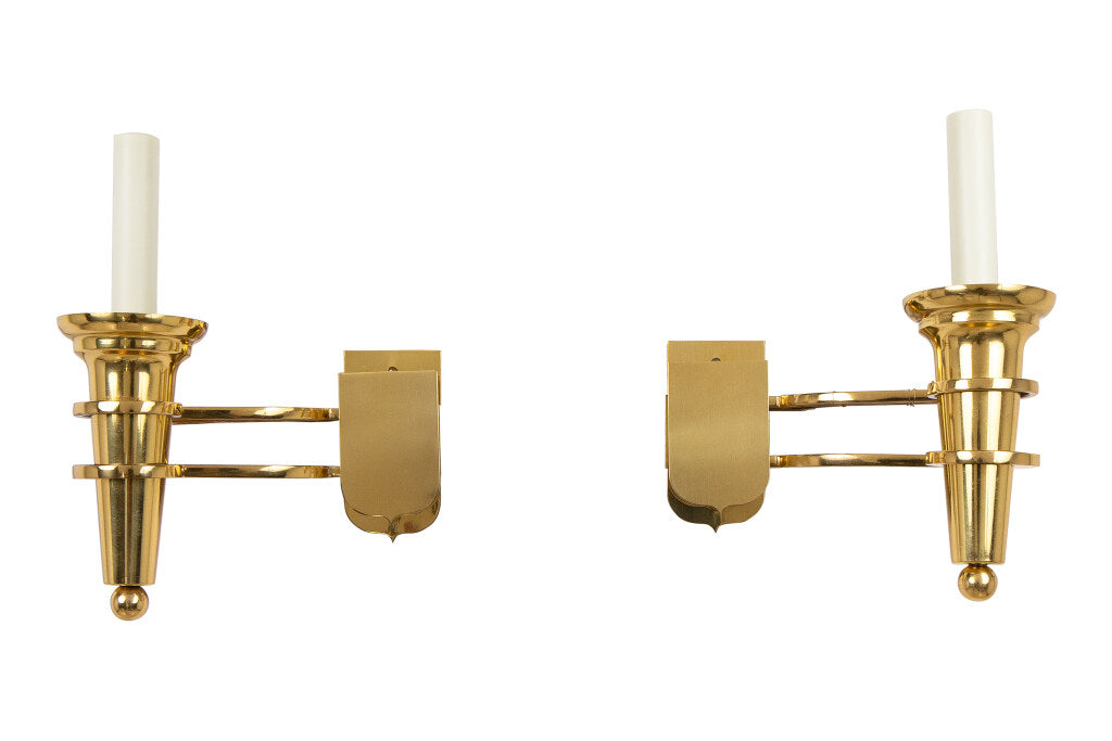 Polished Brass  Art Deco Style "DELANO"  Left And Right One Ligh Default