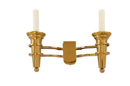 Polished Brass  Art Deco Style "DELANO"   Two Light Sconce Default