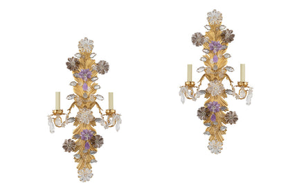 Gilt Iron, Amethyst, Amber And Clear Rock Crystal "DAHLIAS"   Tw Default