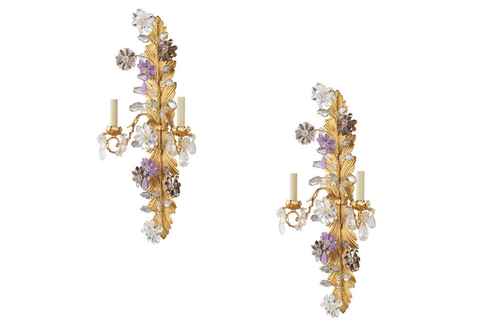 Gilt Iron, Amethyst, Amber And Clear Rock Crystal "DAHLIAS"   Tw Default