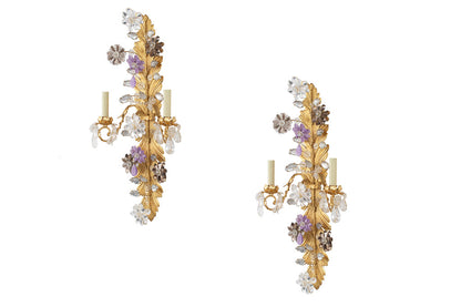 Gilt Iron, Amethyst, Amber And Clear Rock Crystal "DAHLIAS"   Tw Default