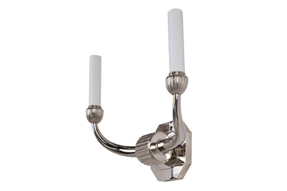 Nickeled Bronze Art Deco Style Two Light Sconce With Octagonal B Default