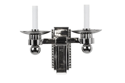 Art Deco Style Nickeled Bronze Two Light Sconce Default