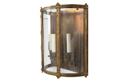 Gilt Bronze And Curved Paneled Glass
L. XVI Style Three Light Wa Default