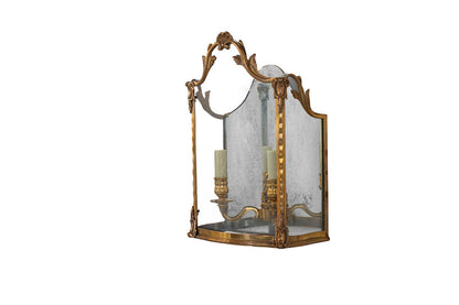 Gilt Bronze And Mirrored Back L.XV Style Two Light Wall Lantern Default