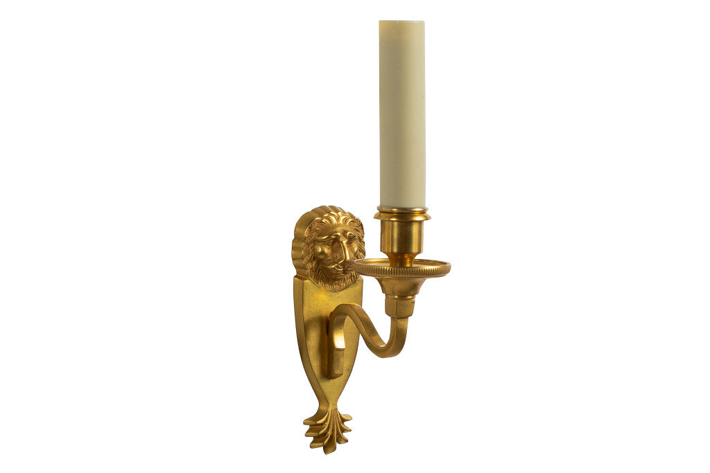 Gilt Bronze L. XVI Style Lion Motif One Light Sconce Default