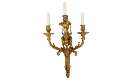 Gilt Bronze L.XVI Style Ram's Head, Urn With Garland Decoration Default