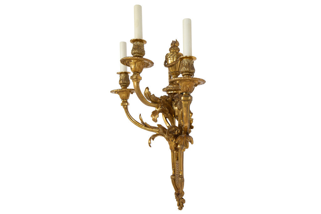 Gilt Bronze L.XVI Style Ram's Head, Urn With Garland Decoration Default