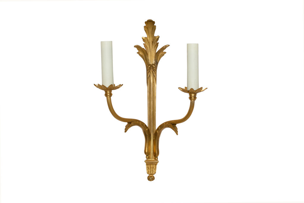 Gilt Bronze Directoire Style With Acanthus Decoration Two Light Default