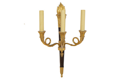 Gilt And Gunmetal Finished Bronze Empire Style Three Light  Scon Default