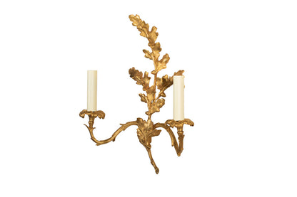 Gilt Bronze Oak Leaf And Acorn Motif  Left And Right Two Light S Default