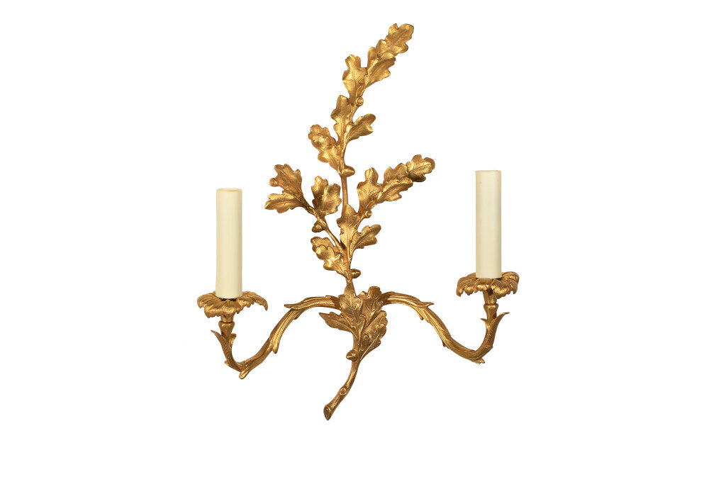 Gilt Bronze Oak Leaf And Acorn Motif  Left And Right Two Light S Default