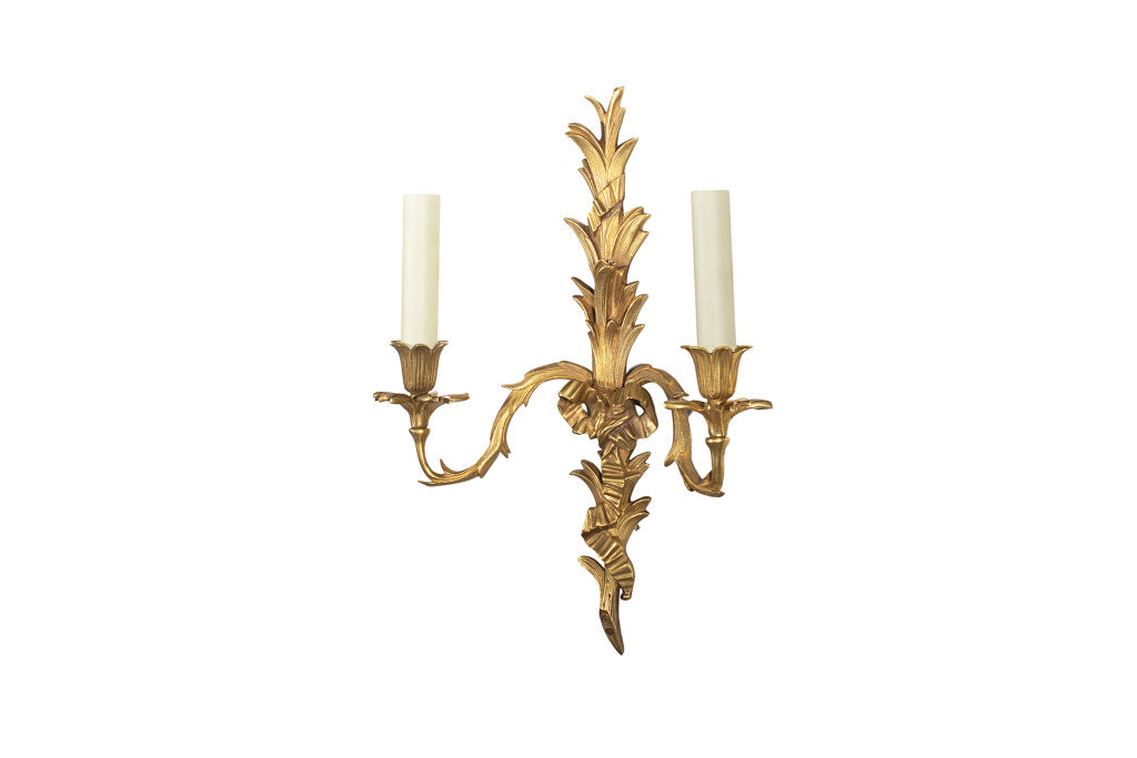 Gilt Bronze L.XVI Style Ribbon And Bow Motif  With Fonds, Two Li Default