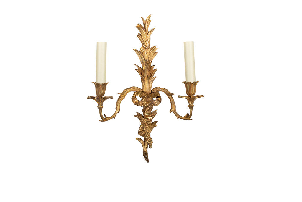 Gilt Bronze L.XVI Style Ribbon And Bow Motif  With Fonds, Two Li Default