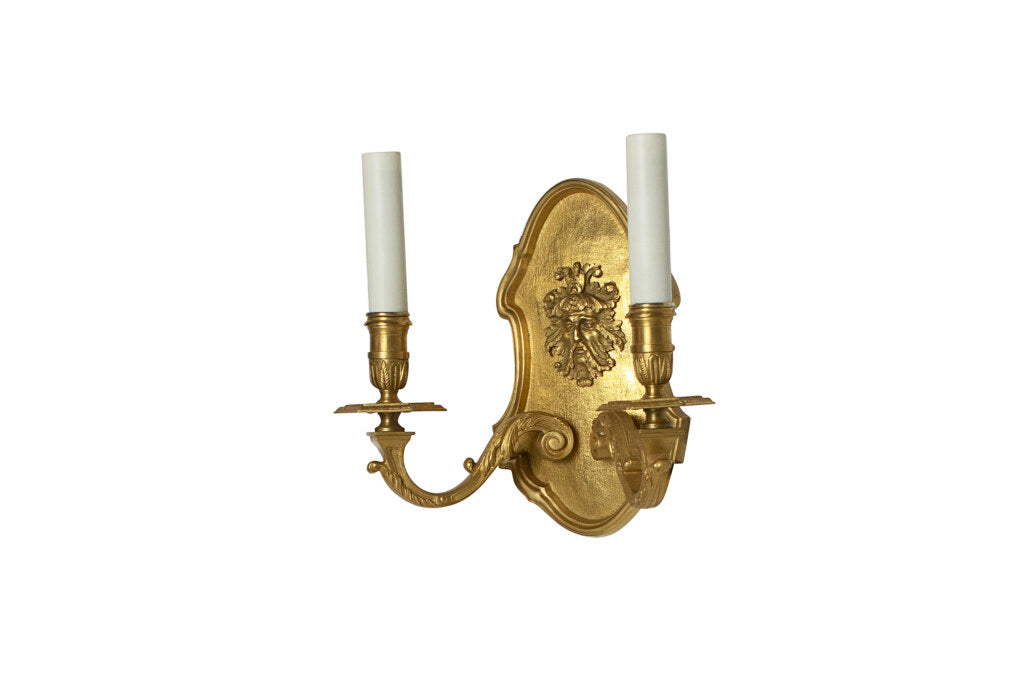 Gilt Bronze Regence Style Two Light Sconce With Mask Decoration Default
