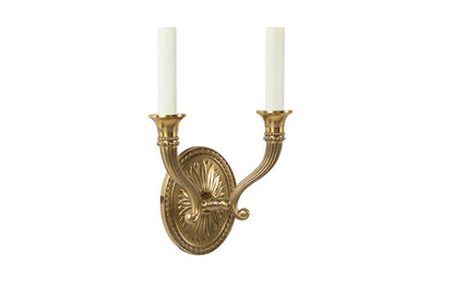 Gilt Bronze Oval Backed And Reeded Cornucopia Shaped Arms Two Li Default