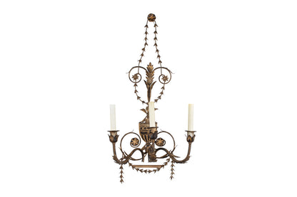 Painted Iron Adam Style Three Light Sconce Default