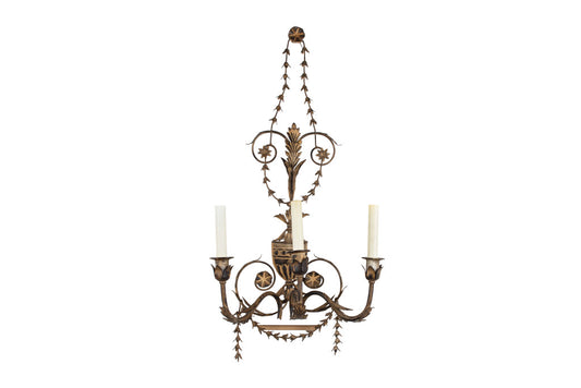 Painted Iron Adam Style Three Light Sconce Default