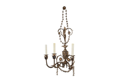 Painted Iron Adam Style Three Light Sconce Default