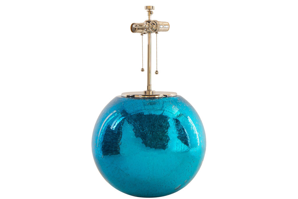 Venetian Grey Colored Etched Glass "THE ROCK"  Table Lamp Default