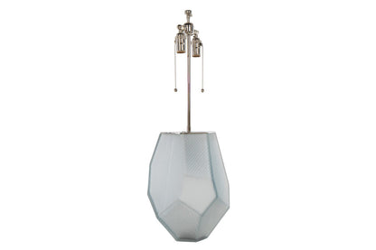 Venetian Grey Colored Etched Glass "THE ROCK"  Table Lamp Default