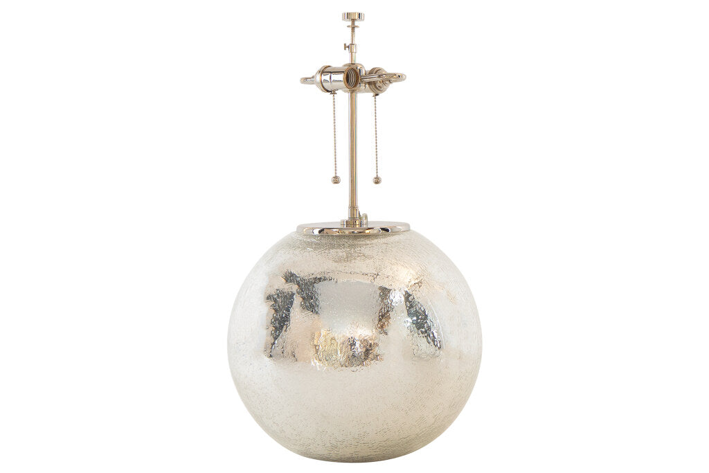 Venetian Grey Colored Etched Glass "THE ROCK"  Table Lamp Default