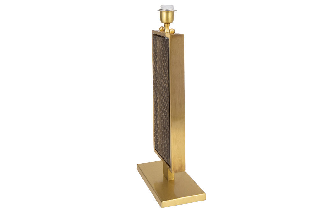 Venetian Chiseled Straw Colored Glass and Satin Brass Table Lamp Default