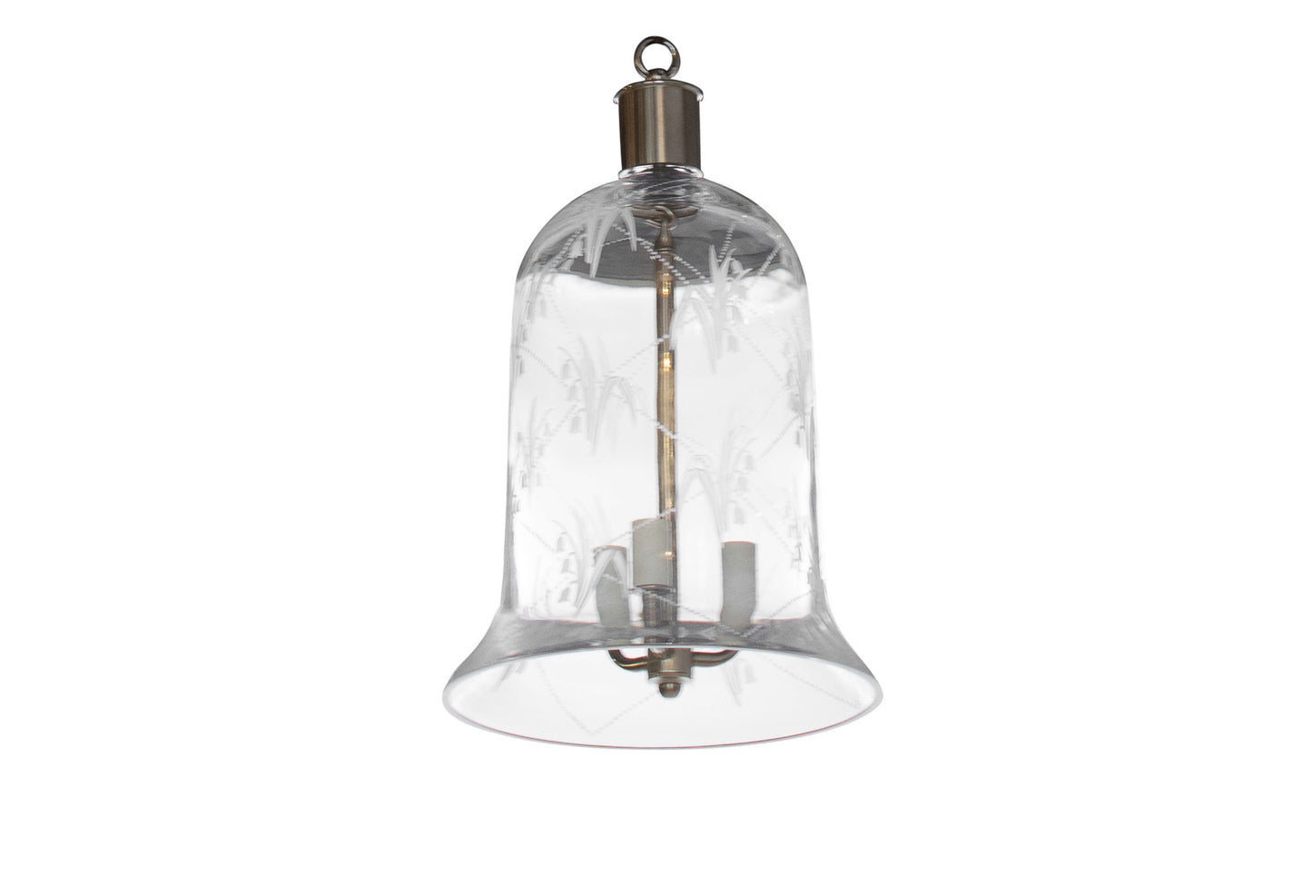 Crystal Bell Shaped  "Lilies Of The Valley Motif, Three Light La