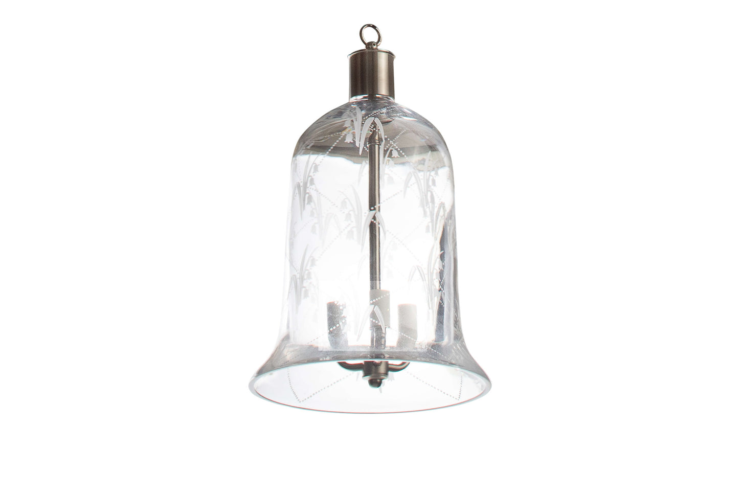 Crystal Bell Shaped  "Lilies Of The Valley Motif, Three Light La