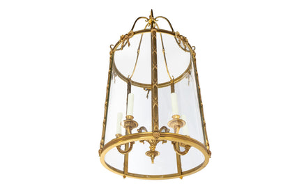 Gilt Bronze And Paneled Glass  L.XVI Style Five Light Lantern Wi Default