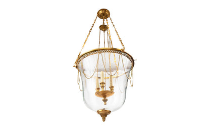 Gilt Bronze And Crystal Bell  L.XVI Style Lantern With Three Lig Default