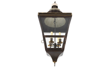Patinated Tole And Gilt Bronze Empire Style Four Light  Lantern Default