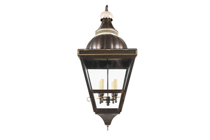 Patinated Tole And Gilt Bronze Empire Style Four Light  Lantern Default
