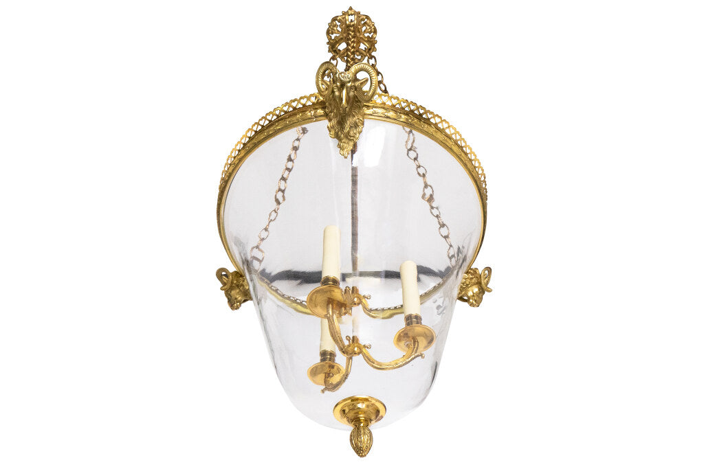 Gilt Bronze And Crystal L.XVI Style Ram's Head Decoration Three Default