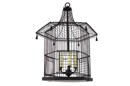 Painted Iron And Mesh Hexagonal Caged Shaped "MIKADO" Three Ligh Default