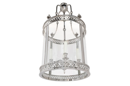 Nickeled Bronze, Brass And Paneled Glass ARUNDEL Four  Light Lan Default