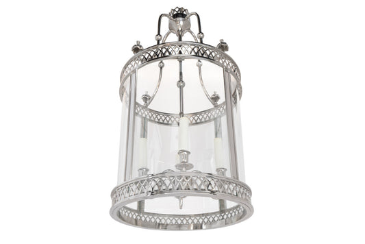 Nickeled Bronze, Brass And Paneled Glass ARUNDEL Four  Light Lan Default
